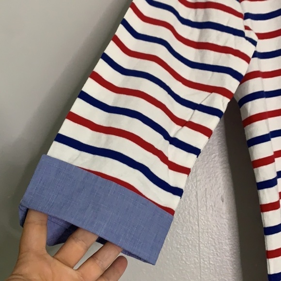 Talbots stripe layer Long Sleeve shirt tres chic top medium nwot - Picture 3 of 5